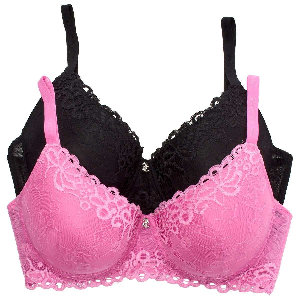 Open Video Modal for Juniors Plus Juicy Couture 2pk. Lace Push-Up Bras JC4162-2PKBM