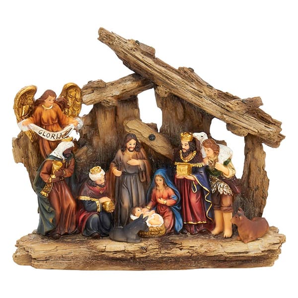 Kurt Adler 7in. 11pc. Resin Nativity Table Piece Set - image 