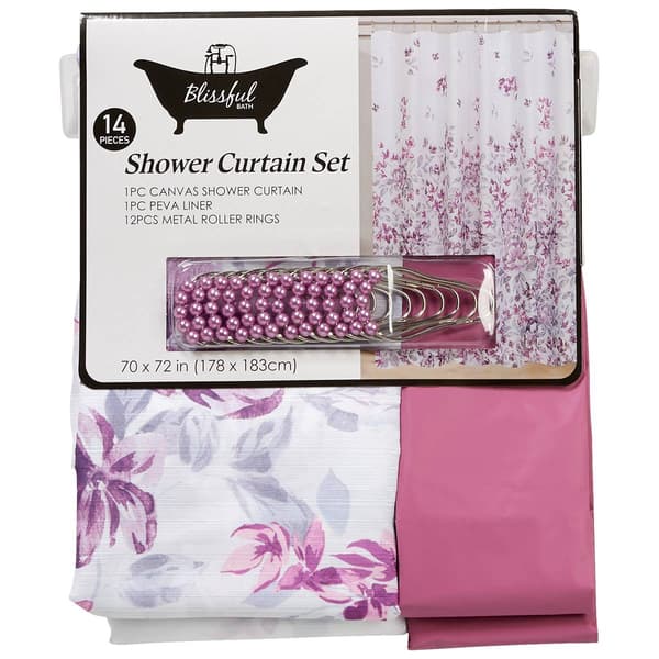 Shower Curtain Hook Liner Raspberry Boscov's