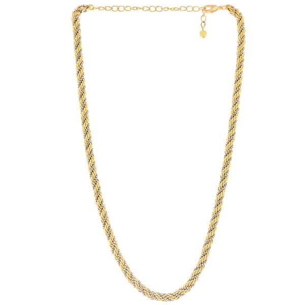 Design Collection 16in. Two-Tone Twisted Rope Chain Necklace - image 