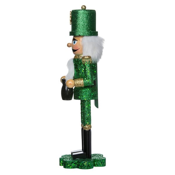 Kurt Adler 15in. Wooden Irish Nutcracker on Shamrock Base