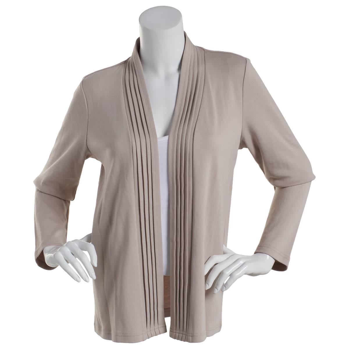 Petite Hasting & Smith Long Sleeve Pleat Front Open Cardigan