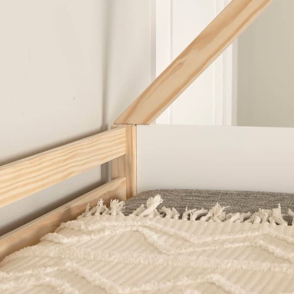 South Shore Sweedi White & Natural Twin House Bunk Bed