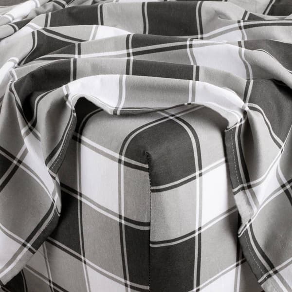 Kathy Ireland Turkish Cotton Flannel Gingham Plaid Sheet Set