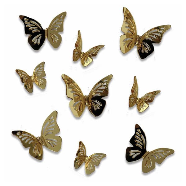 RoomMates&#40;R&#41; 3D Gold Butterflies Peel & Stick Wall Decals - image 