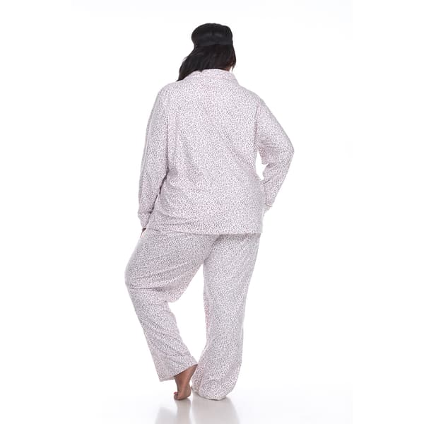 Plus Size White Mark 3pc. pink Cheetah Pajama Set