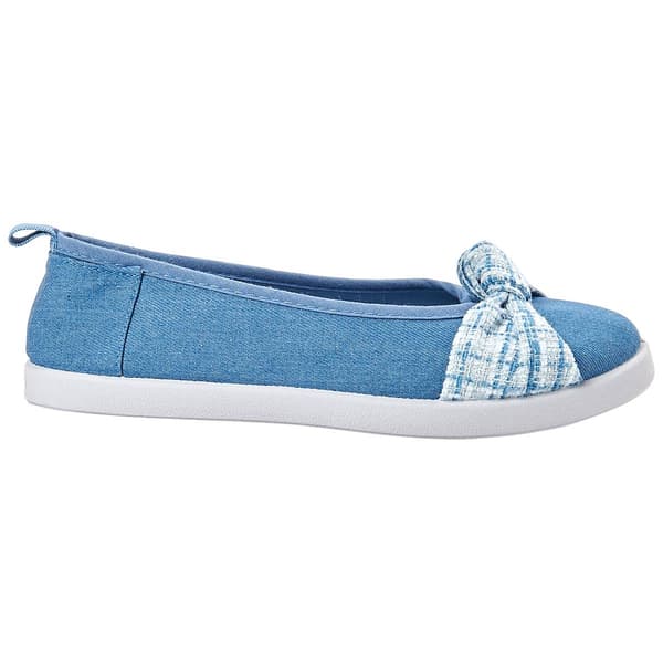 Womens Take A Walk Tweed Bow Slip-On Flats - image 