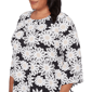 Plus Size Alfred Dunner Classics 3/4 Sleeve Daisy Floral Blouse - image 5