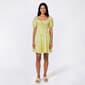 Juniors Crystal Doll Puff Sleeve Smock Bodice A-Line Dress - image 1