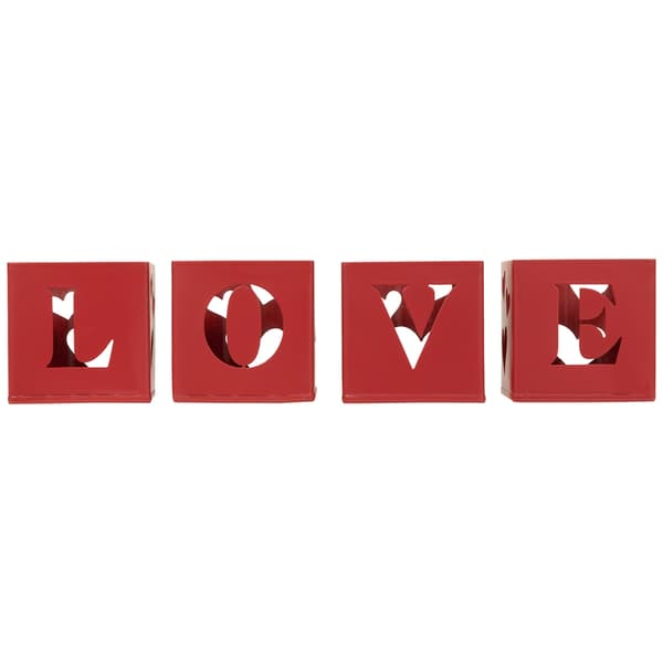 Northlight Seasonal Valentine''s Day Red Candle Holders - Set of 4