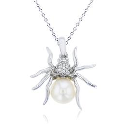 Gemstone Classics(tm) Sterling Silver Pearl Spider Pendant