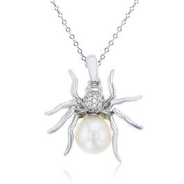 Gemstone Classics&#40;tm&#41; Sterling Silver Pearl Spider Pendant
