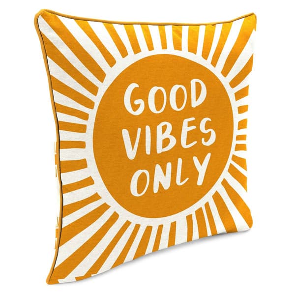Jordan Manufacturing Good Vibes Only Outdoor Throw Pillow