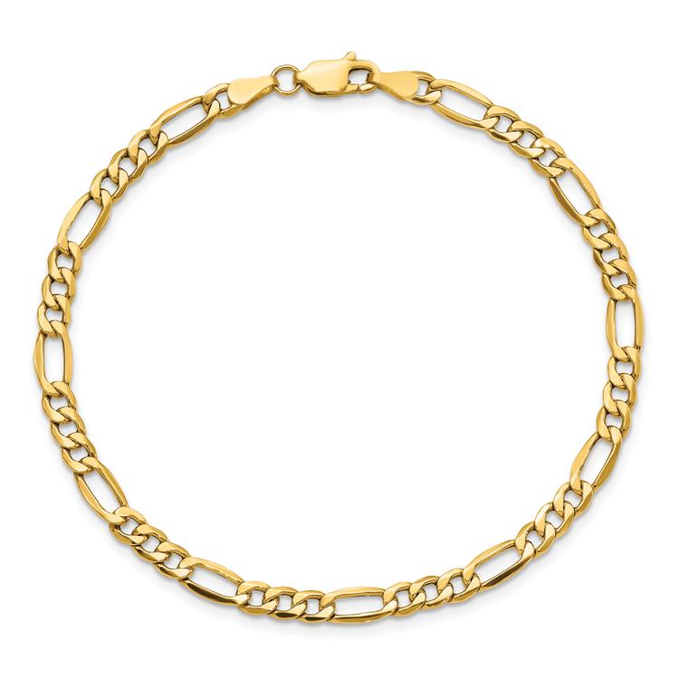 Gold Classics(tm) 4.40mm. 14k Semi Solid Figaro Bracelet
