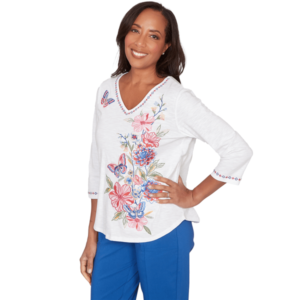 Petite Alfred Dunner The Royal Treatment Floral Butterfly Blouse