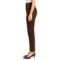 Womens Zac & Rachel Solid Pull On Slim Leg Suede Pants - image 3