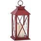 X Design Battery Operated Antique Red Plastic LED Candle Lantern - image 1