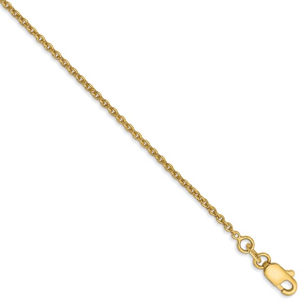 Gold Classics&#40;tm&#41; 1.4mm. 14k Gold Polished Cable Chain Anklet - image 