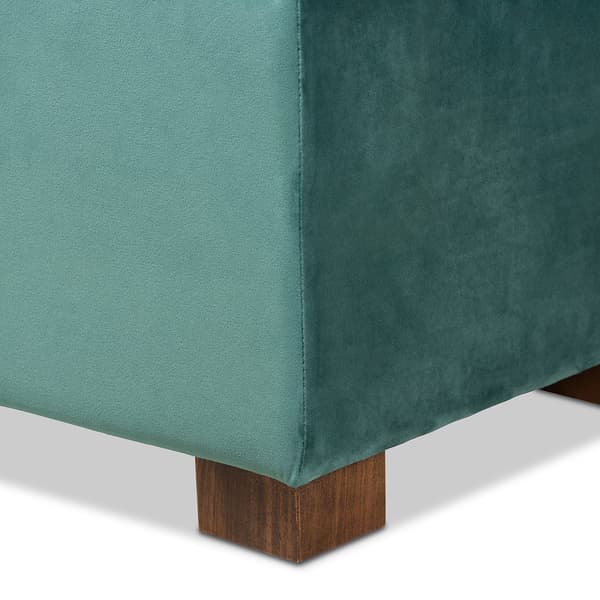 Baxton Studio Roanoke Grid Tufted Storage Ottoman Bench