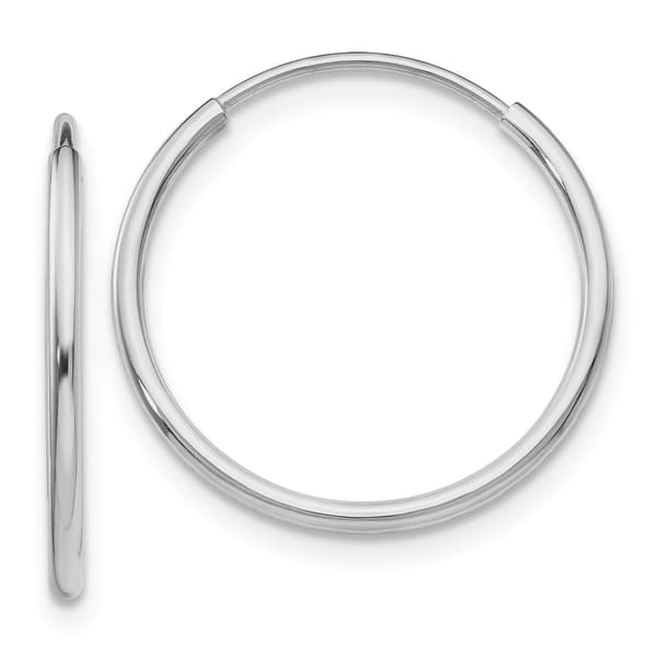 Gold Classics&#40;tm&#41; 14kt. 20mm White Gold Endless Hoop Earrings - image 