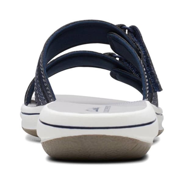 Womens Clarks&#174; Breeze Piper Navy Slide Sandals