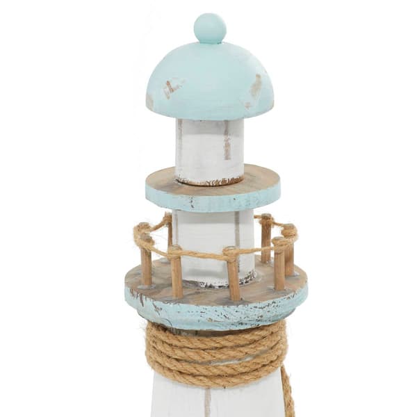 9th & Pike&#174; White Wood Coastal Sculpture Lighthouse
