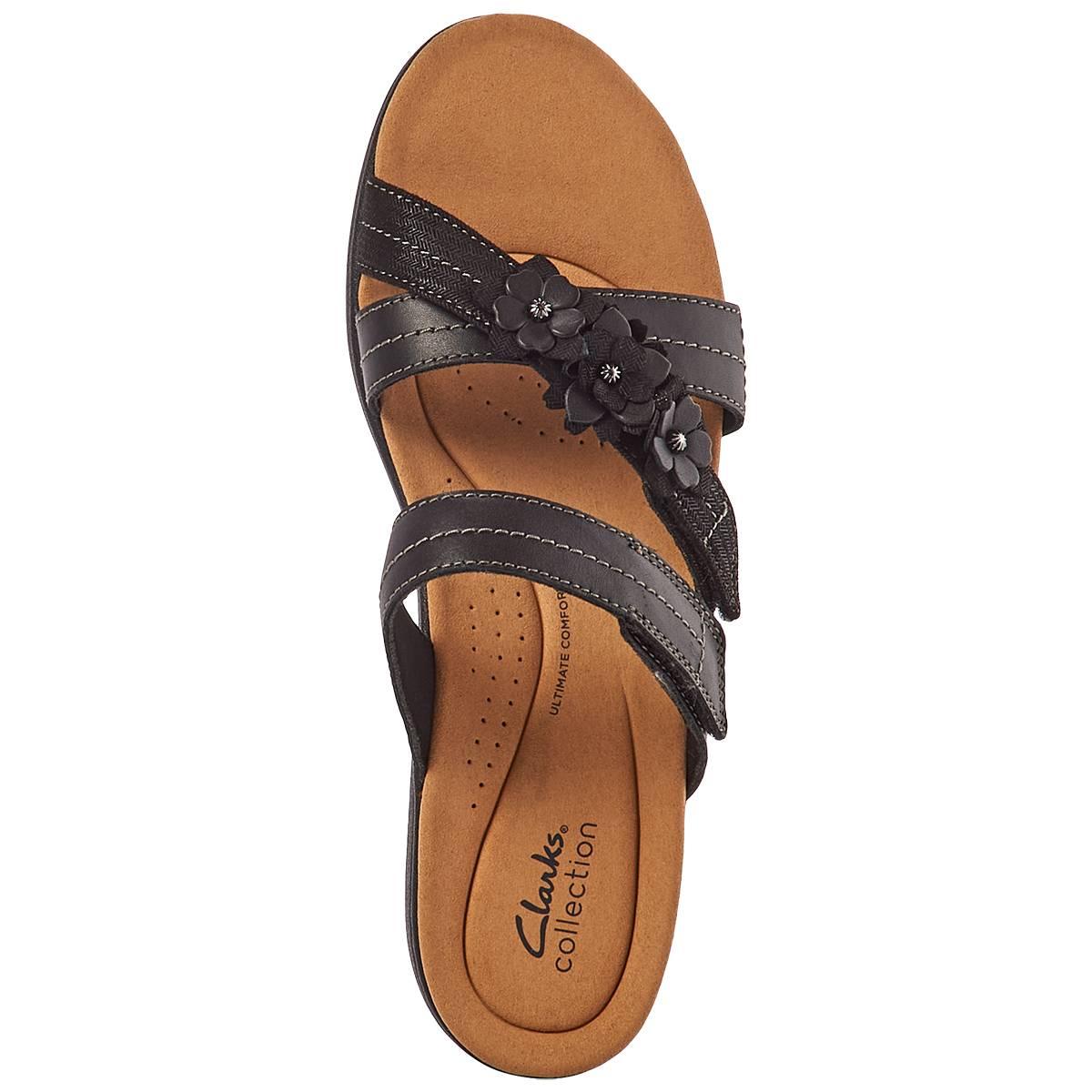 Womens Clarks® Laurieann Rose Black Sandals