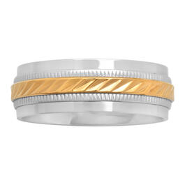 Mens Endless Affection&#40;tm&#41; Gold/Silver-Tone Stainless Steel Ring