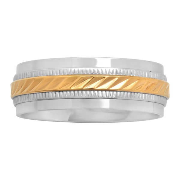 Mens Endless Affection&#40;tm&#41; Gold/Silver-Tone Stainless Steel Ring