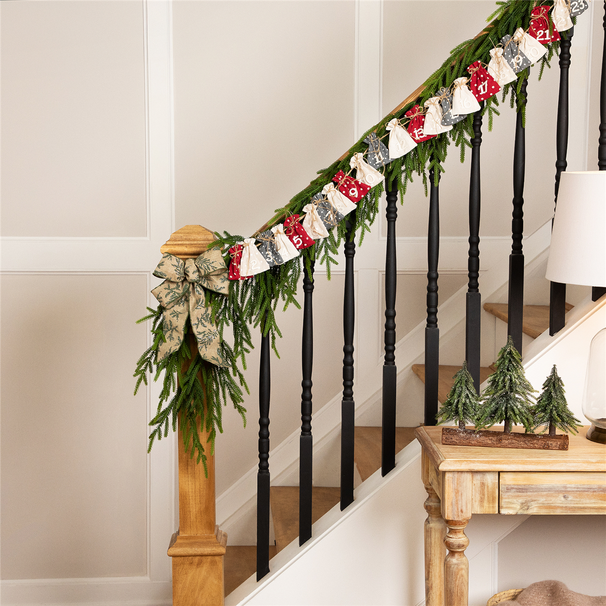 Northlight 6.5ft. Count Down to Christmas Gift Bags Garland