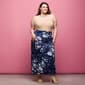 Plus Size 24/7Comfort Apparel Navy Floral A Line Maxi Skirt - image 5