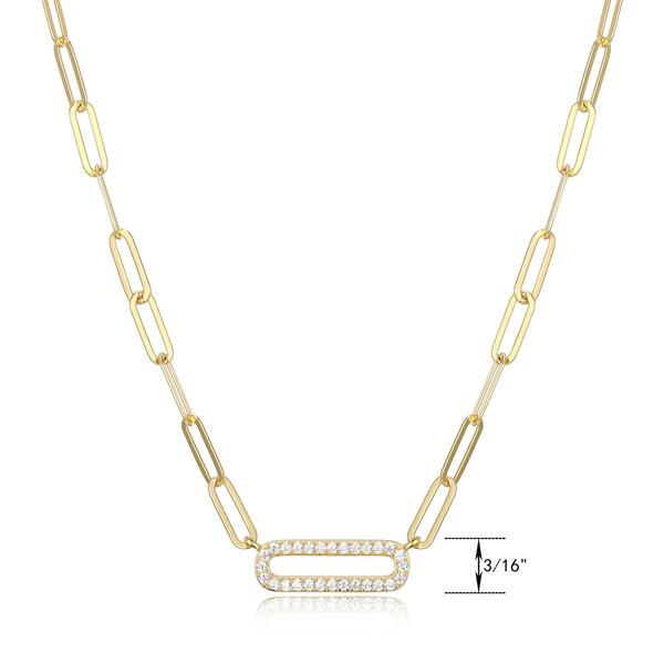 Forever Facets 18kt. Gold Plated Oval Paperclip Necklace