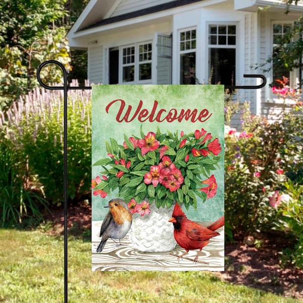 Northlight Seasonal Cardinal Bird and Spring Bouquet House Flag