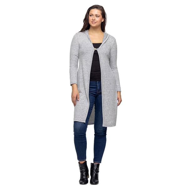 Womens 24/7 Comfort Apparel Long Sleeve Hooded Cardigan Shrug - image 