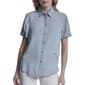 Womens DKNY Jeans Rolled Short Sleeve Boyfriend Shirt Stripe - image 1