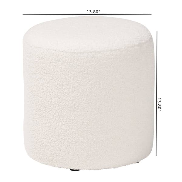 Baxton Studio Tori Modern Ivory Boucle Upholstered Ottoman