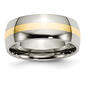 Mens Endless Affection&#40;tm&#41; 14kt. Yellow Gold Inlay 8mm Titanium Band - image 1