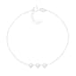 Barefootsies 3 Clear Cubic Zirconia Heart Row Anklet Bracelet - image 1