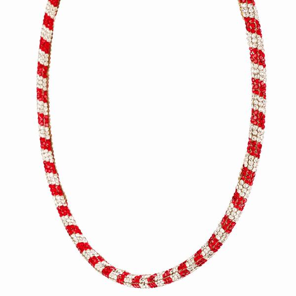 Green/Red & Silver Crystal Ball Necklace