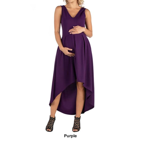 Womens 24/7 Comfort Apparel High Low Party Maternity Dress