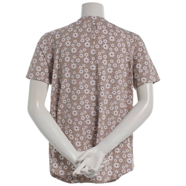 Plus Size Hasting & Smith Short Sleeve Floral Daisy Henley Tee