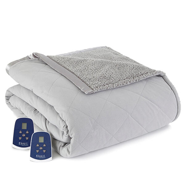 Micro Flannel&#40;R&#41; Reverse to Sherpa Heated Blanket - image 