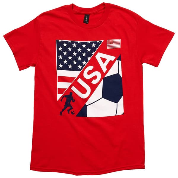 Mens Tailgate USA Soccer Corner Strike Short Sleeve Tee - image 