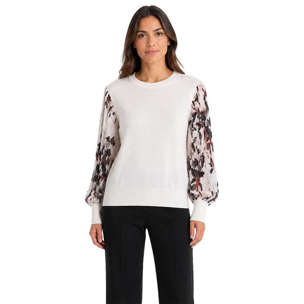 Womens Zac & Rachel Long Floral Chiffon Sleeve Sweater