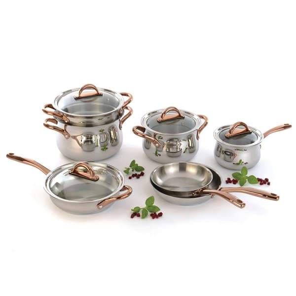 BergHOFF Ouro Stainless Steel Stockpot 8in. w/ Glass Lid