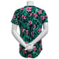Womens Notations Short Sleeve Floral Leaf Pleated Blouse - image 2