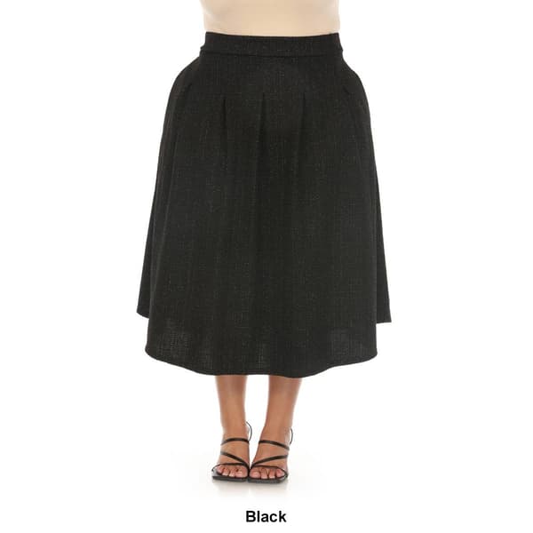 Womens White Mark Flared Tweed A-Line Skirt