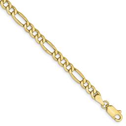Unisex Gold Classics™ 10kt. 4.4mm 20in. Semi-Solid Figaro Chain