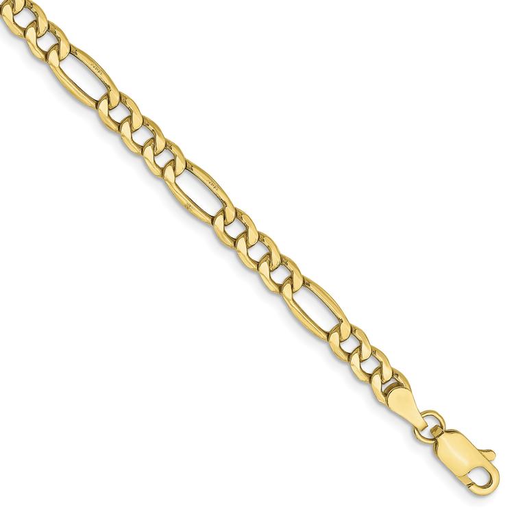 Unisex Gold Classics™ 10kt. 4.4mm 20in. Semi-Solid Figaro Chain