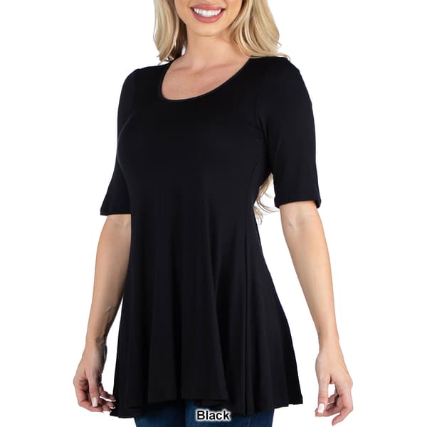 Womens 24/7 Comfort Apparel Elbow Sleeve Swing Tunic